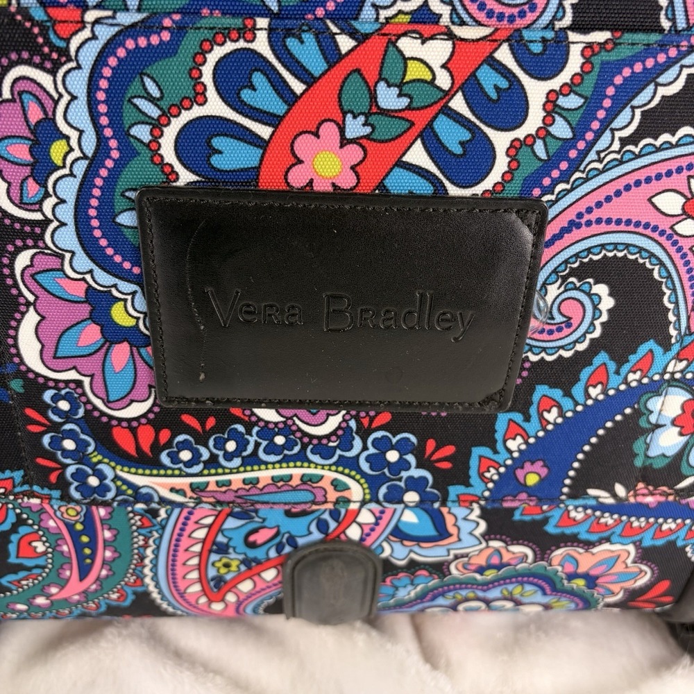Vera Bradley Softside Underseat Rolling Work Bag Haymarket Paisley Briefcase GUC - Picture 9 of 15